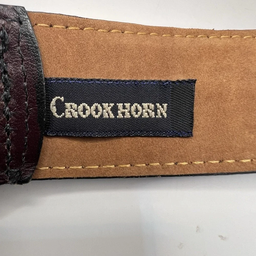 Crookhorn Handmade In USA Leather Belt Sz 40 Dark Brown Classic Dress Minimalist